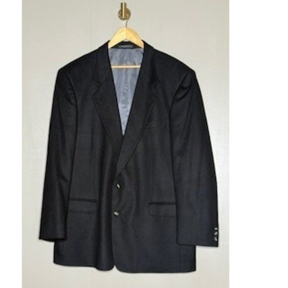 Petrocelli Mens Wool Cashmere Sport Coat Blazer Gray 2 Button Classic 40R